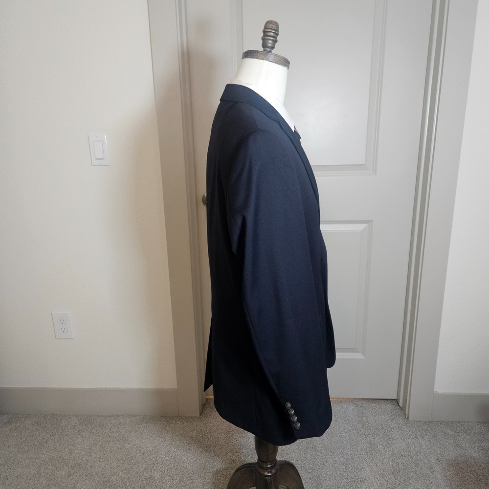 Michael Kors Men's Suit Blazer‎ 42R Wool Blend 2-Button Navy Blue - Flaw - Picture 5 of 16
